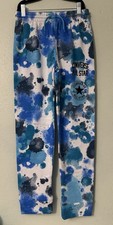 NWT Converse All Star Boys M 10-12 Blue Splatter Watercolor Joggers Sweatpants