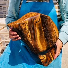 12.91LB  Large Natural Tiger's Eye Stone Quartz Crystal Specimen Mineral Healing