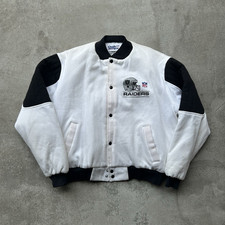 Vintage Chalk Line Los Angeles Raiders NFL Snap-Front Jacket White/Black L
