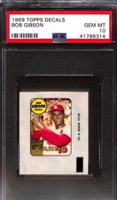 1969 Topps Decals  BOB GIBSON PSA 10 GEM-MT 41786314 