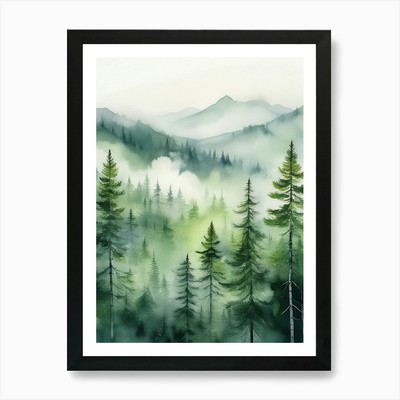 Appalachen Berge Nebelige Kiefer Tr Gerahmtes Wandbild Poster Leinwanddruck Bild