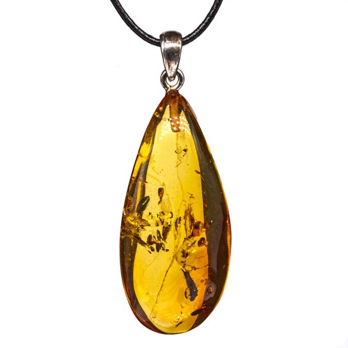 Pendentif En Ambre Avec Bélière En Argent - Bijou Occasion - Pierre Naturelle