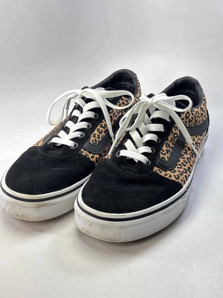 Vans Old Skool Low Shoes Women 9 Suede/Cheetah Leopard Animal Print Lace Up - Image 2 of 4