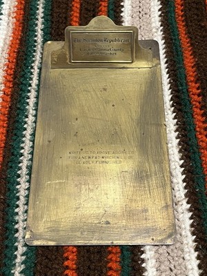 The Scranton Republican Newspaper Brass Clipboard Lackawana Grammes Allentown Pa