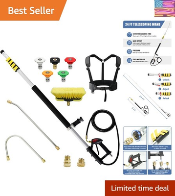 #ad Aluminum 24 FT Telescoping Pressure Washer Wand with Pressure Washer Extensio... $186.99