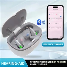 Bluetooth APP Hearing Aids For Seniors Rechargeable With Noise Cancellation OTC