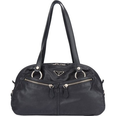 Prada Leather Twin Pocket Triangle Shoulder Bag Tasche