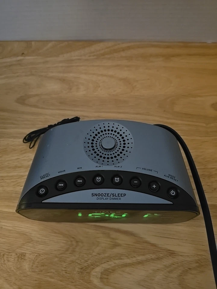 Timex AM/FM Dual Alarm Clock Radio 1.2" Green Display & Line-In Jack - Image 2 of 4