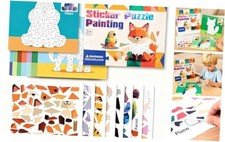 FlufiFiea Sticker by Number Book for Kids - Baby Animals Theme - Paint by Number