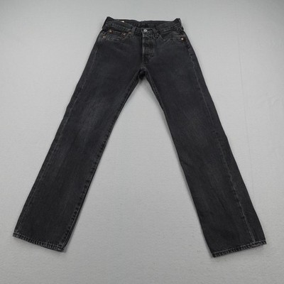 Levis Jeans Mens 29x32 Black 501 Button Fly Premium Denim Big E Straight Leg
