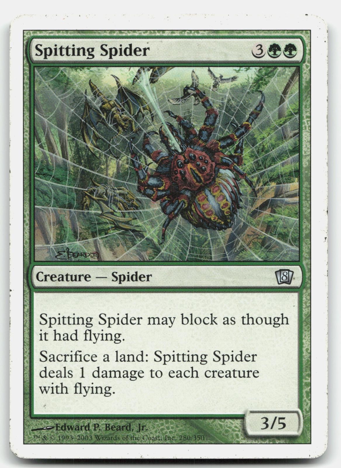 Spitting Spider 280 Uncommon 8th Edition Magic: The Gathering Lightly Played
