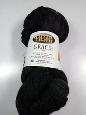 Fiesta Yarn Gracie Lace-Onyx-950 Yards- Extrafine Merino Wool/Silk Cashmere