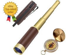 Retro Pirate Telescope Zoomable 25x30 Spyglass Portable Collapsible Handheld Tel