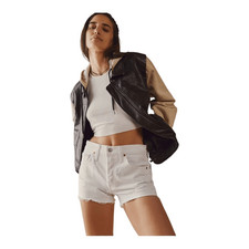 Levi s Women s 501 High-Rise Button Fly White Cut Off Denim Shorts Size 31 NEW