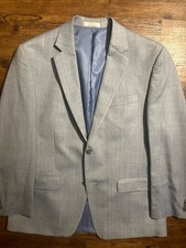 Michael Kors 42R Silk Wool Light Blue Blazer 2 Btn Double Vent Made In India