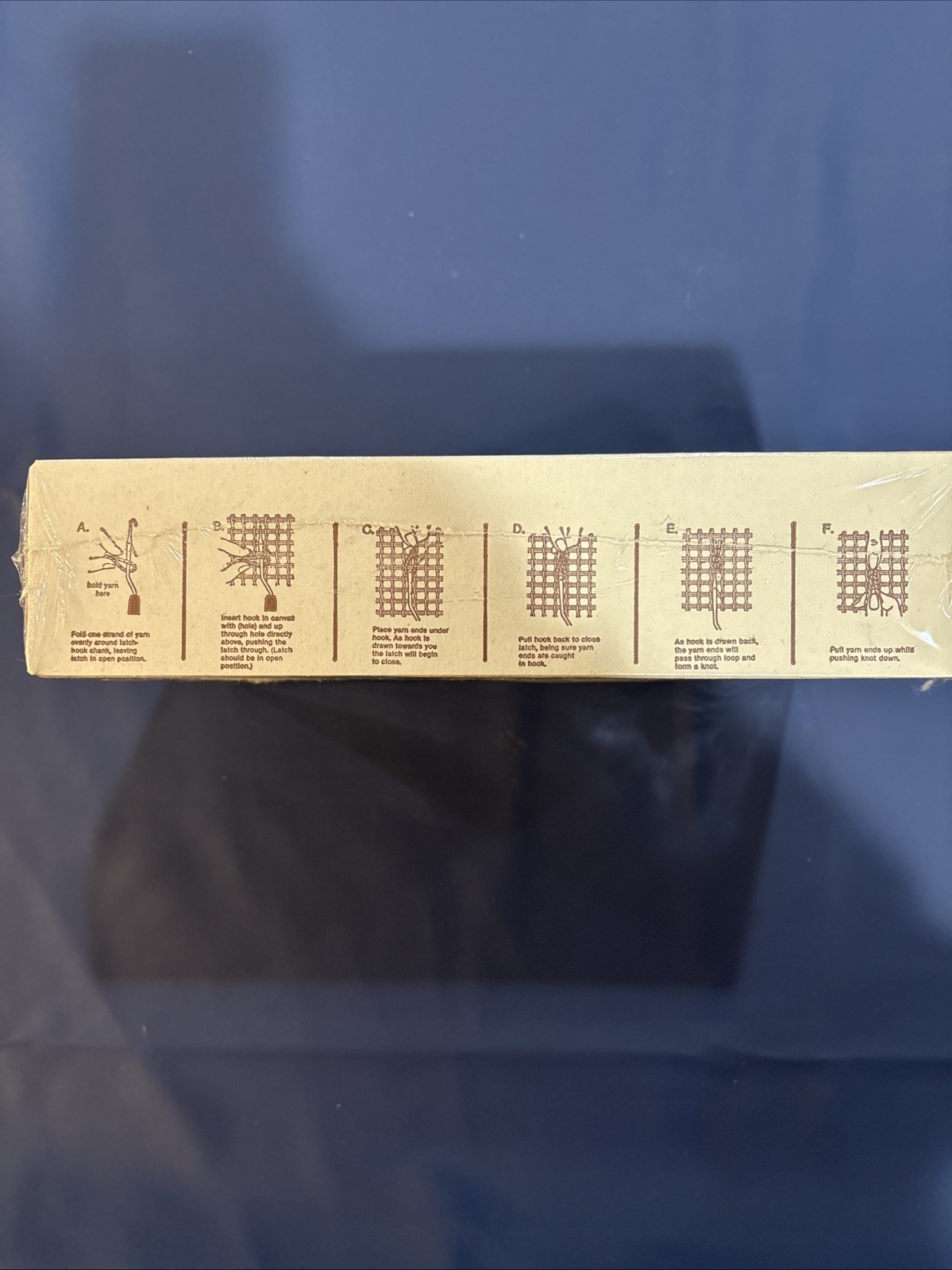 Sew Simple Latch Hook Kit, Pansies, sealed in box, Yellow Purple, 12x12”