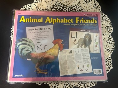 Abeka Animal Alphabet Friends Flashcards Complete A-Z Homeschool Phonics Reading