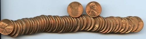 1958 P Lincoln Wheat Cent  Uncirculated Roll #50  * No Reserve *