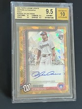 🔥⚾️2025 TOPPS CHROME SAPPHIRE GOLD AUTO ROOKIE DYLAN CREWS /50 GRADED 9.5/10🤩