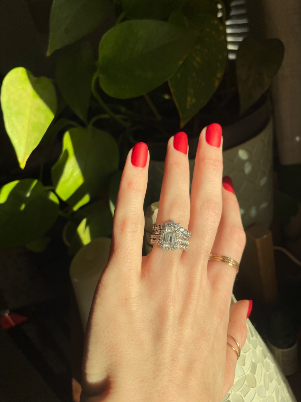 Solid Sterling Silver Tiara Ring - Size 6 - image 5