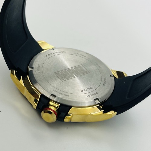 Citizen Marvel Avengers Eco-Drive Men's Date 44mm Black/Gold Watch AW1155-03W - Picture 8 of 8