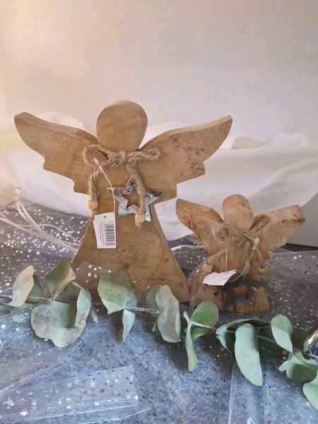 Engel, Formano,Schutzengel,Dekoration, Holz,Set , 2 Figuren , Weihnachten,Neu 👼-image