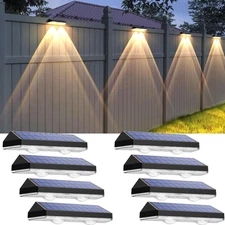 8 Pack - Solar Fence Lights Outdoor, 3 Mode, Waterproof LED