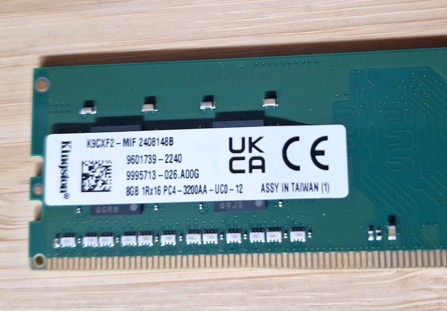 Kingston 8GB 1Rx16 PC4-3200AA-UC0-12 DDR4 DIMM RAM | eBay
