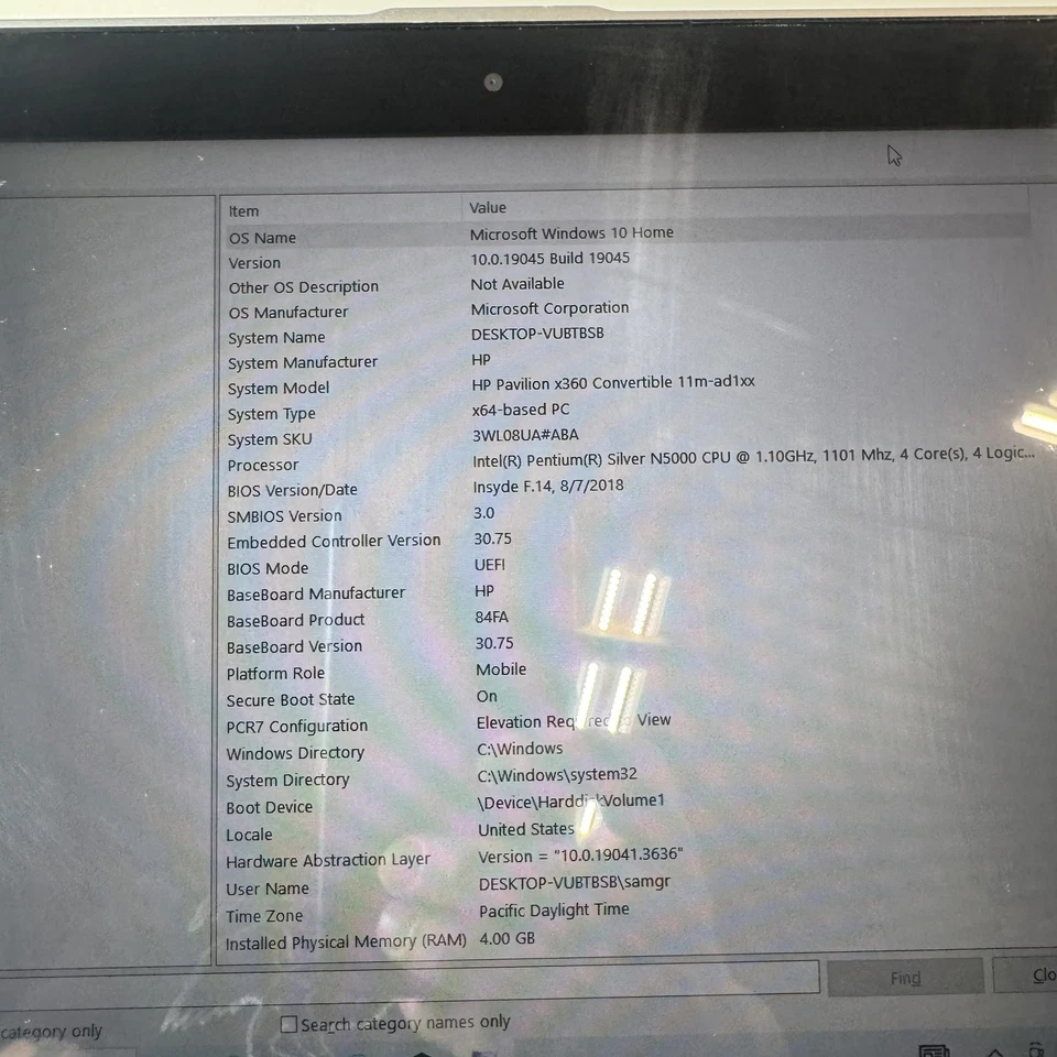 HP Pavilion x360 Convertible 11m-ad1xx Laptop Pentium N5000 4GB Win10 B&O 11in - Image 3 of 4