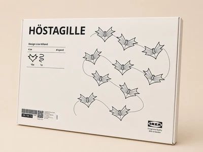 IKEA HOSTAGILLE COASTFYR Halloween Décoration Chauves-souris BANNIÈRE Guirlan... - Photo 1/4