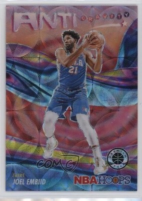2023-24 NBA Hoops Premium Stock Anti-Gravity Red Prizm 42/88 Joel Embiid #7 1cc0