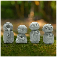 YUYAKESHI Jizo Statue, Healing, Monk, Jizo, Palm-Sized, Guardian Deity, Blue