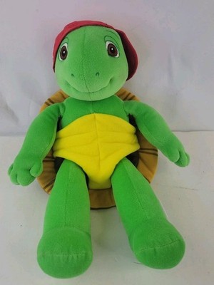 Eden Franklin Plush Turtle Stuffed Animal Medium Green Yellow Brown Red Hat
