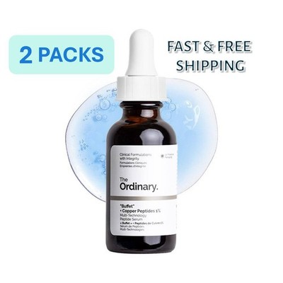 The Ordinary ''Buffet'' + Copper Peptides 1% Serum - (2) PACKS x 1oz NEW - SEALED