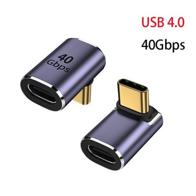 Universal Type C to USB C 4.0 OTG Adapter 40Gbps PD Data Charging Cable USB C 90°