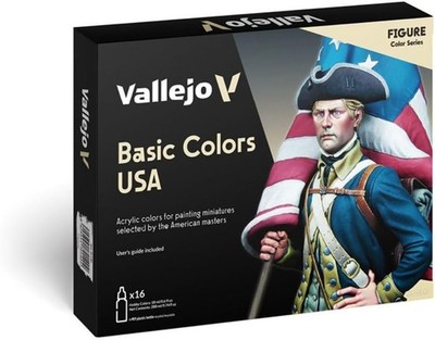 Vallejo - Basic Colors USA Acrylic Paint 0.6 Fl Oz (Pack of 16), Multicolor 