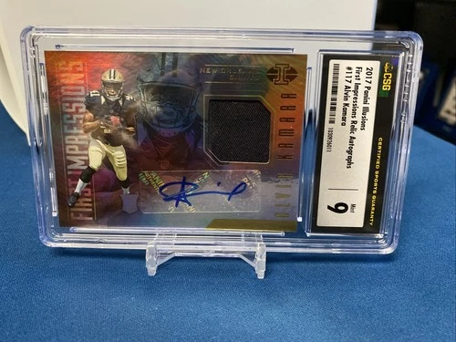 2017 Panini Illusions Alvin Kamara First Impressions RPA RC Patch Auto SP CSG 9