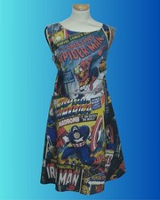 Abito tessuto Spiderman Avengers taglia donna 18-20 uk fatto a mano geek boutique