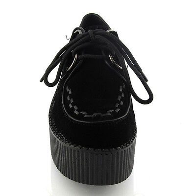 Ladies Creepers Trainers Womens Platform Goth Punk Lace Up Flat Pumps Shoes  Size