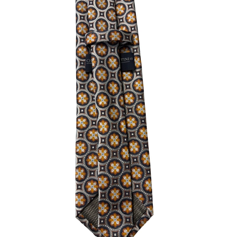 Corbata Giorgio Brutini Floral Medallón Patrón Negocios Carrera Corbata Usada Foto 4 de 4