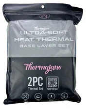 3X Thermajane 2 Piece Heat Thermal Base Layer Set Light Gray Ultra Soft Womens