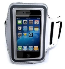 WHITE SPORTS WORKOUT ARM-BAND RUNNING GYM STRAP CASE for CELL PHONE iPHONE iPOD
