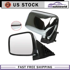 Pair Chrome Manual Exterior Mirrors For 1986-93 Mazda PICKUP B2200 UB45 LH+RH