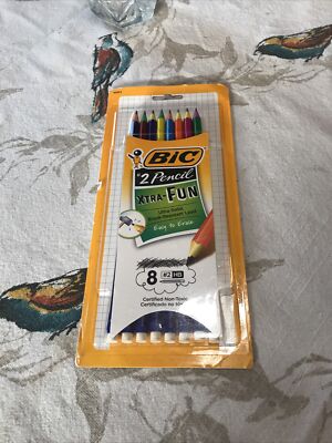8 pack BIC Xtra-Fun #2 Pencils, HB Break-Resistant Lead, Assorted Colors