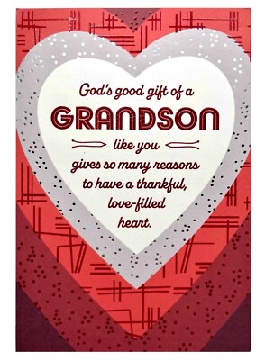 Valentine s Day Card For Grandson Gods Gift Religious, DaySpring Card NEW