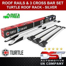 ROOF RACK RAILS & 3 CROSS BARS FOR CITROEN BERLINGO/PEUGEOT PARTNER 08-18 SILVER
