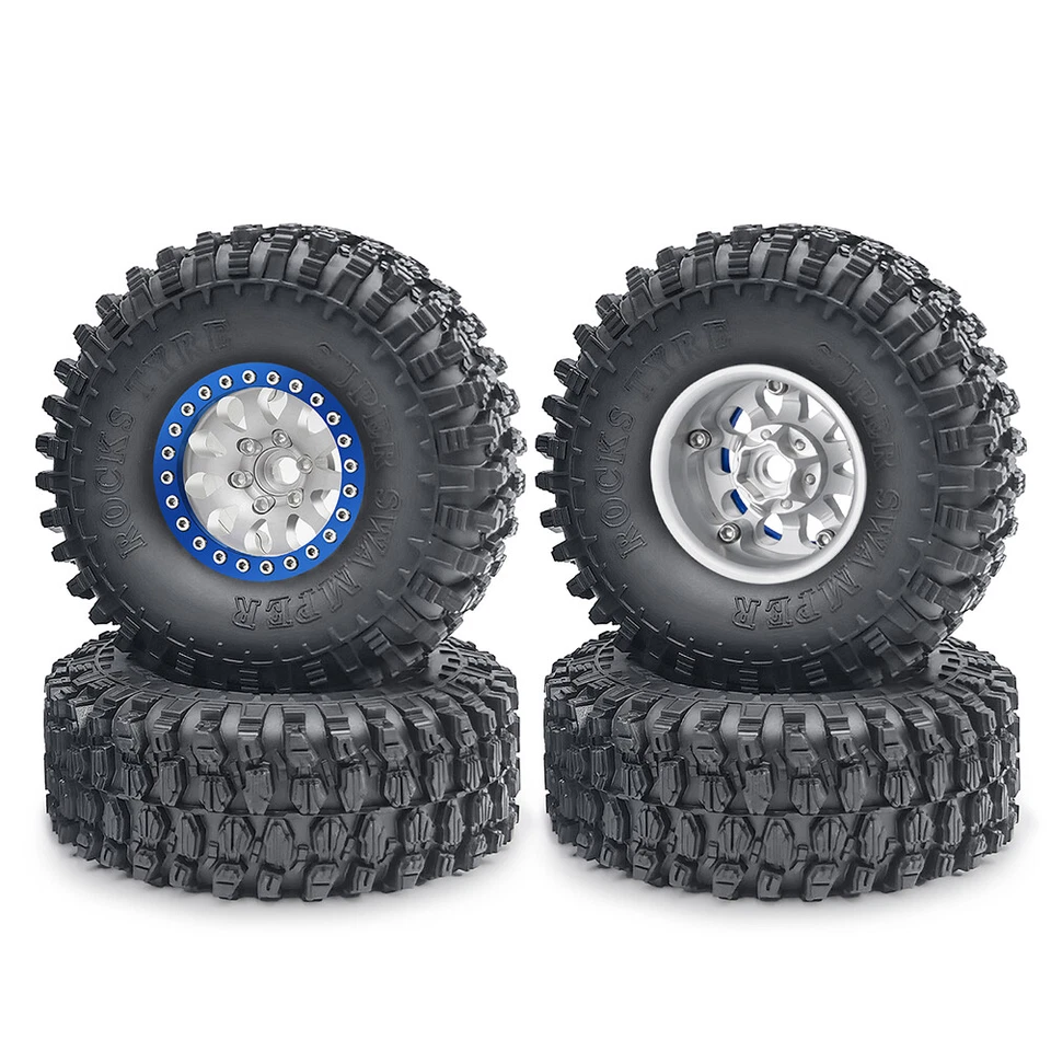 AXSPEED 1.9 "RC Beadlock Felgen Räder & Reifen 106/107/120mm für 1:10 AXIAL Auto - Bild 3 von 4