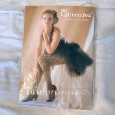 Hanes Floral Panel Net Pantyhose QueenTex PantyHoes One Size Nude black