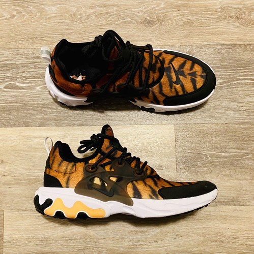 Nike React Presto Print GS Tiger Stripe Orange CT6623-800 Youth 7Y, Women's 8.5 - Afbeelding 1 van 12