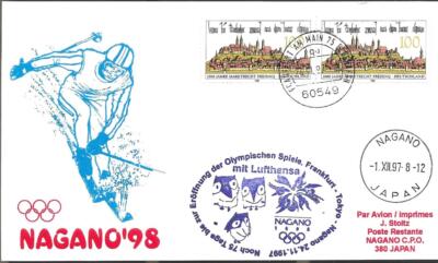 Lufthansa First Flight Frankfurt -Nagano 1 August 1997 Nagano 98 Olympics